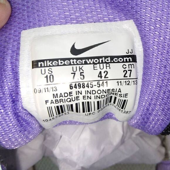 Nike Total Core TR2 Women's Pre-owned Black/Purple Running Sneakers - sz. 10 - Picture 6 of 6